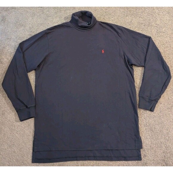 Vintage Polo Ralph Lauren Pony Logo Turtleneck Blue Men's Large - Picture 1 of 7